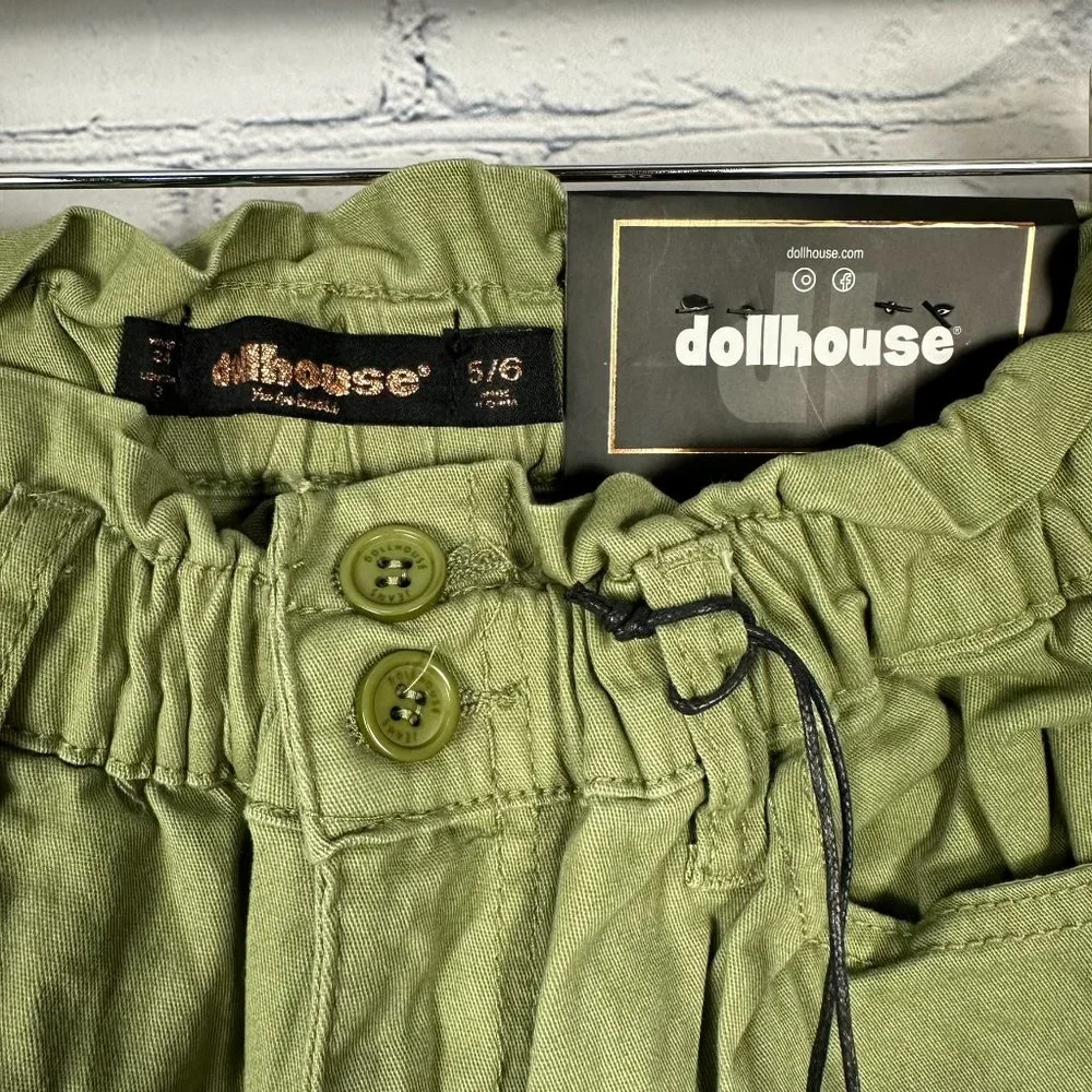 Dollhouse Women's Gladys Fashion High Waist Mom Shorts,‎ Size 5/6, Sage Green - Picture 6 of 12